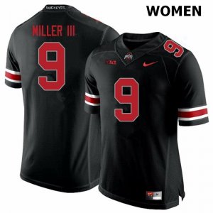 Women's Ohio State Buckeyes #9 Jack Miller III Blackout Nike NCAA College Football Jersey Real JSP7844WD